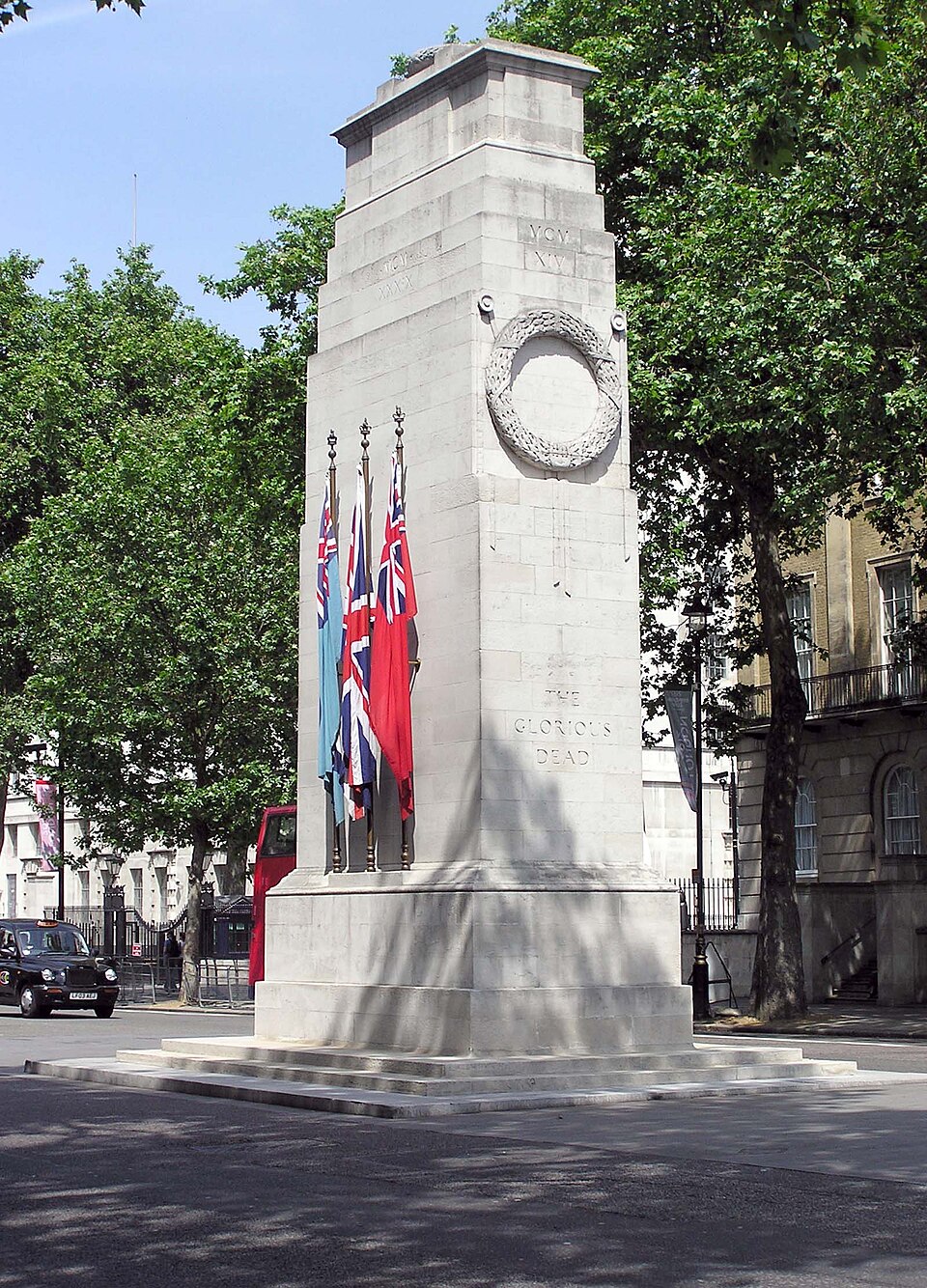 The Cenotaph war memorial in Whitehall