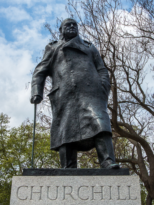 Statue of Winston Churchill in Parliament Square, London